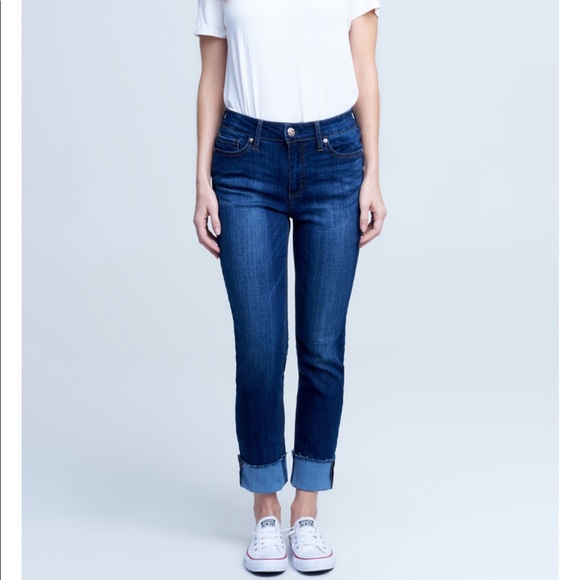 Seven7 Denim - “Seven7 Jeans” high rise slim straight cuffed jean